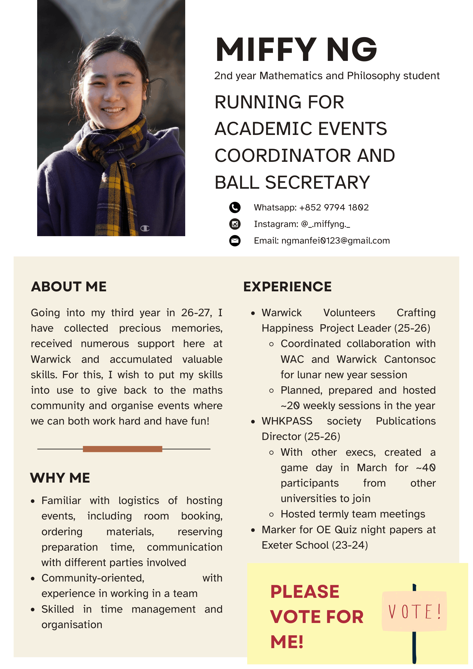 Ng Man Fei (Academic Events Coordinator)